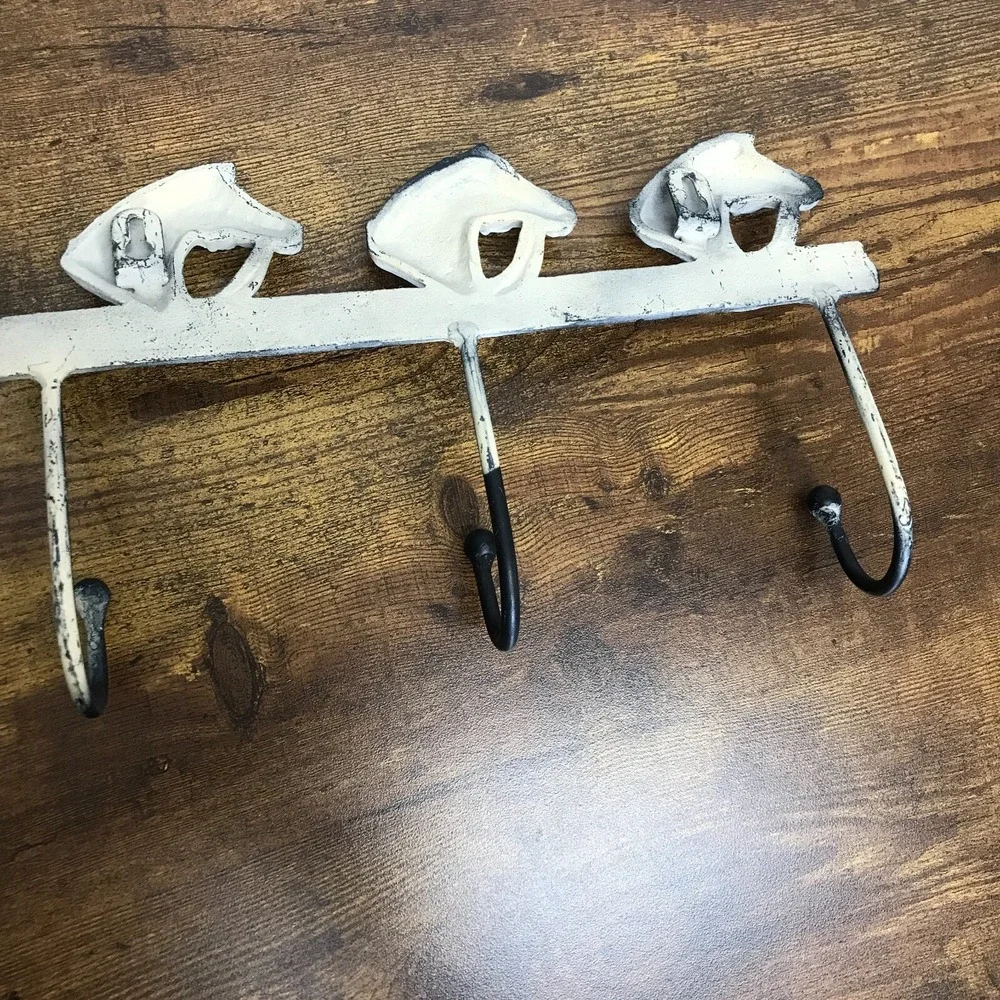 Cast Iron Horse Head 3 Hook Coat Hat Rack Wall Hanger Rustic Country‎ Western